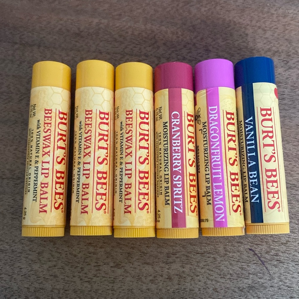 There are 6 unopened Burts Bees.